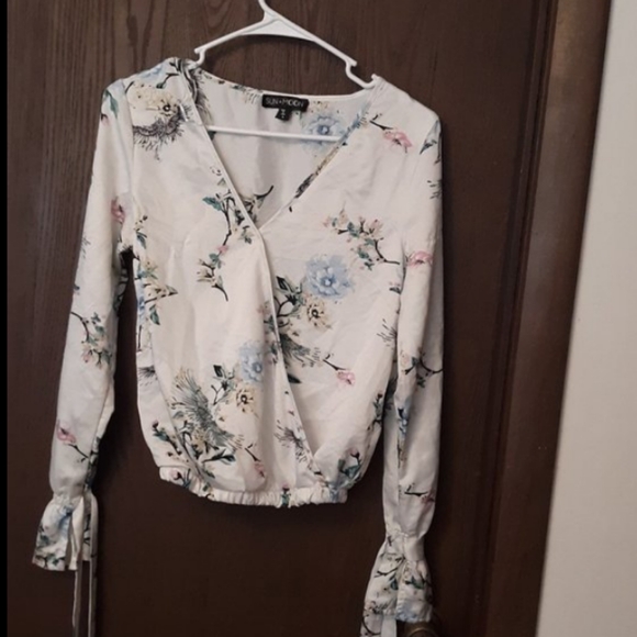 Floral Silk Sleep Shirt - Picture 2 of 2